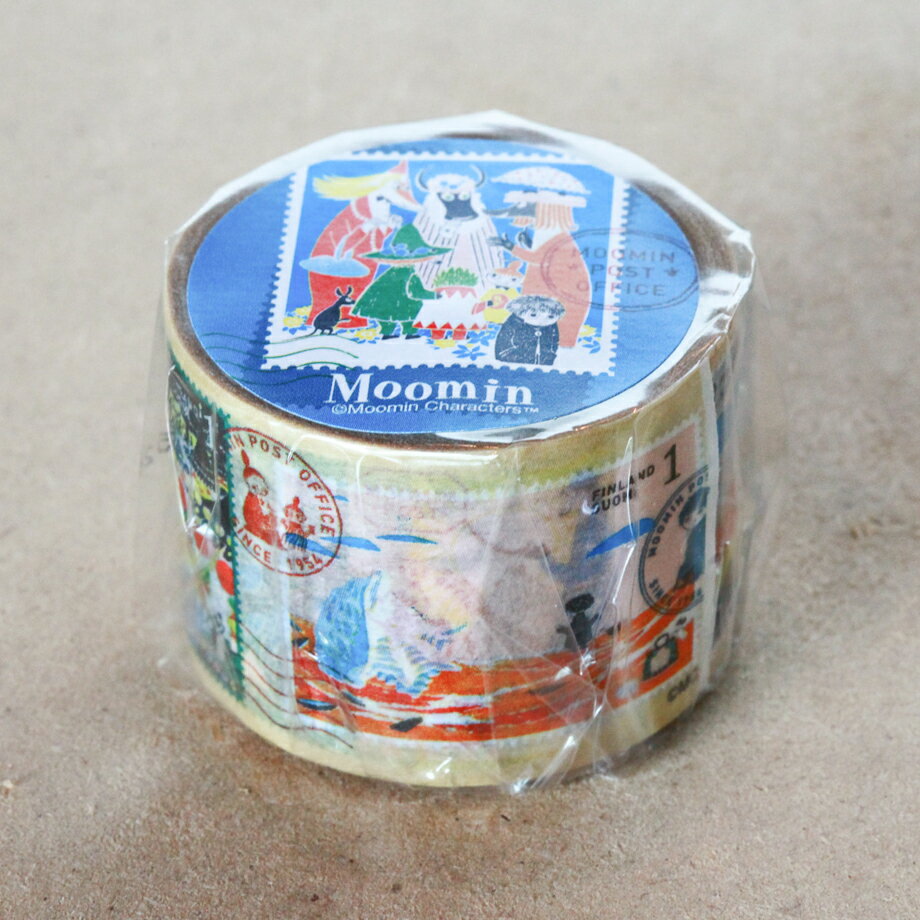 ムーミン マスキングテープ 切手シリーズ さびしがりやのクニット 可愛い おしゃれ 貼って剥がせる 幅3..