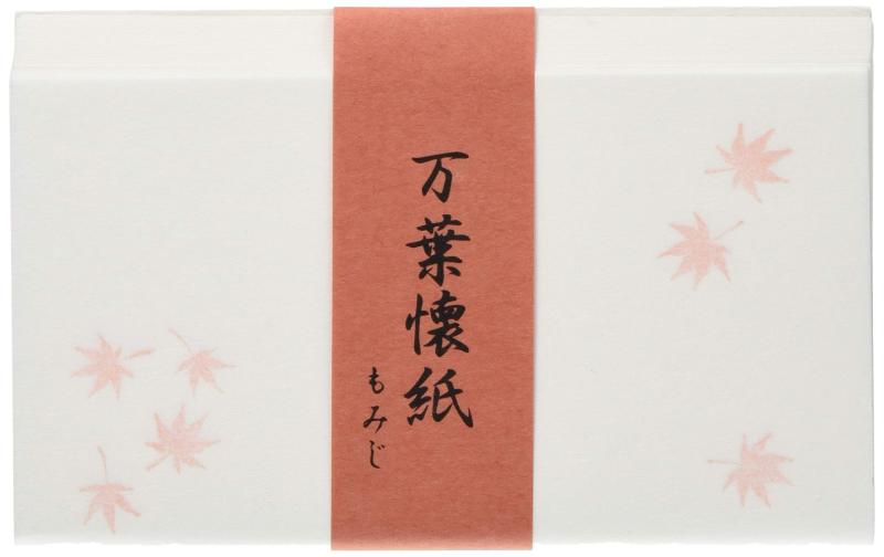 Hogdseirrs こころ懐紙本舗(Kokorokaishihompo) 懐紙 白 女性用サイズ:14.5x17.5cm(1枚) 万葉懐紙 紅葉 2帖入