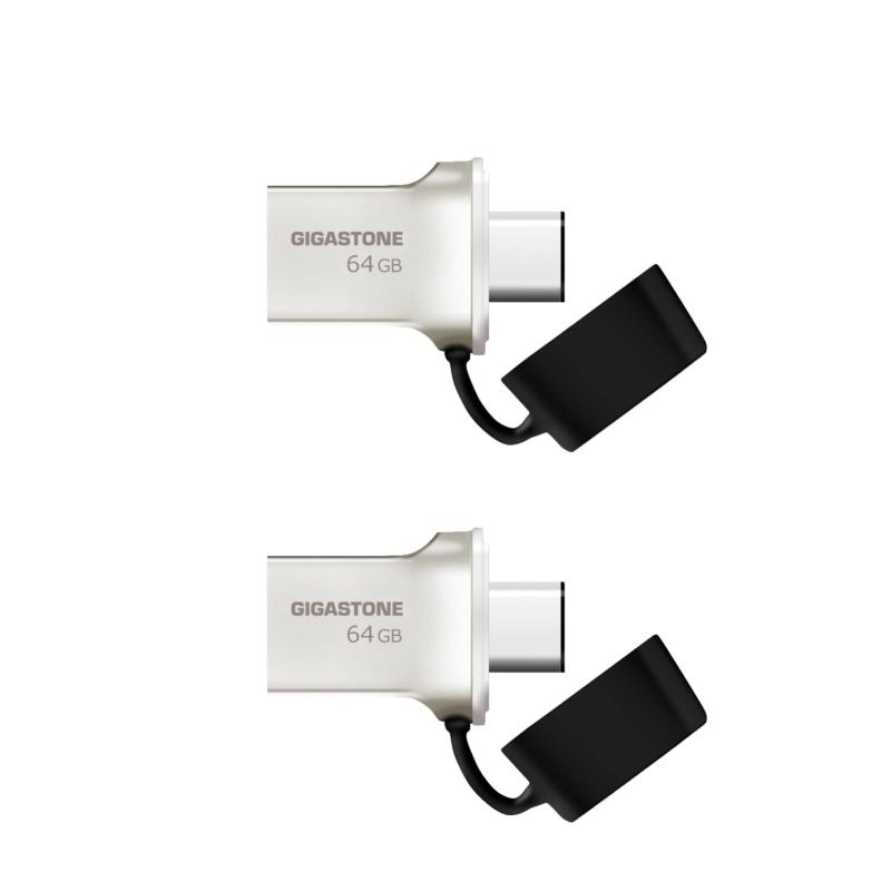 Gigastone Z50 64GB USBメモリ 2個セット Type C OTG USBタイプC両方 USB 3.2 Gen1 メモリスティック 小型 メタリック フラッシュドラ..