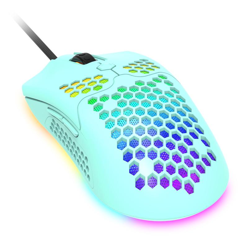 LexonTech ゲーミングマウス 65g 軽量マウス UPDATE技術 RGBライト 有線 プログラマブルドライバー 12000DPI 7鍵 6段調節可能 ハニカムデザイン Pixart Paw3325