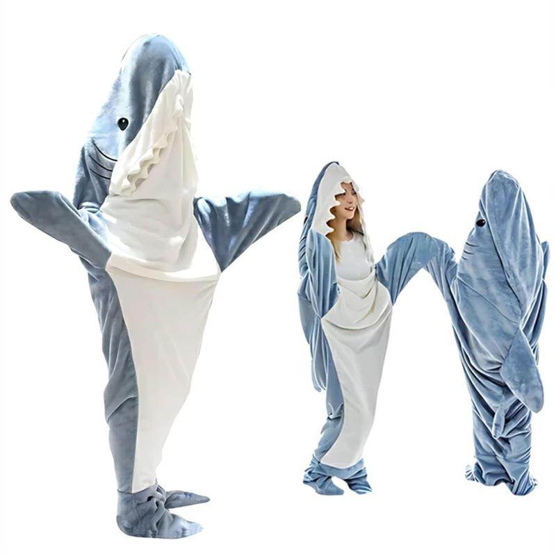 [Beloved] サメ 寝袋 サメ ブランケット シャークブランケット 鮫 着ぐるみ フランネル 2色 shark blanket サメ着る毛布 きぐるみ パジャマ 大人用 寝袋 穿く毛布 着る毛布 可愛い 防寒 お昼寝毛布