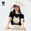 かわいい Tシャツ 楽しい 遊び心たっぷり 女性 夏 通勤ゆったり 半袖 年齢 軽減 トップス アニメ ラウンドネック