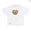 かわいい Tシャツ ラブ シリーズ ゆる 半袖 風 アニメ ラウンドネック ルース プリント 夏 レジャー ホワイト ブラック