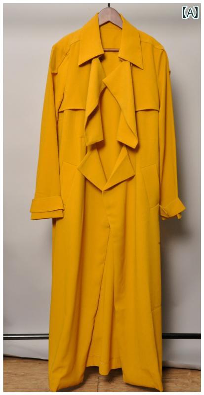 トレンチコート 黄色 ノルディック ジンジャー イエロー ロング トレンチ ベスト ドレス 綺麗 可愛い おしゃれ
