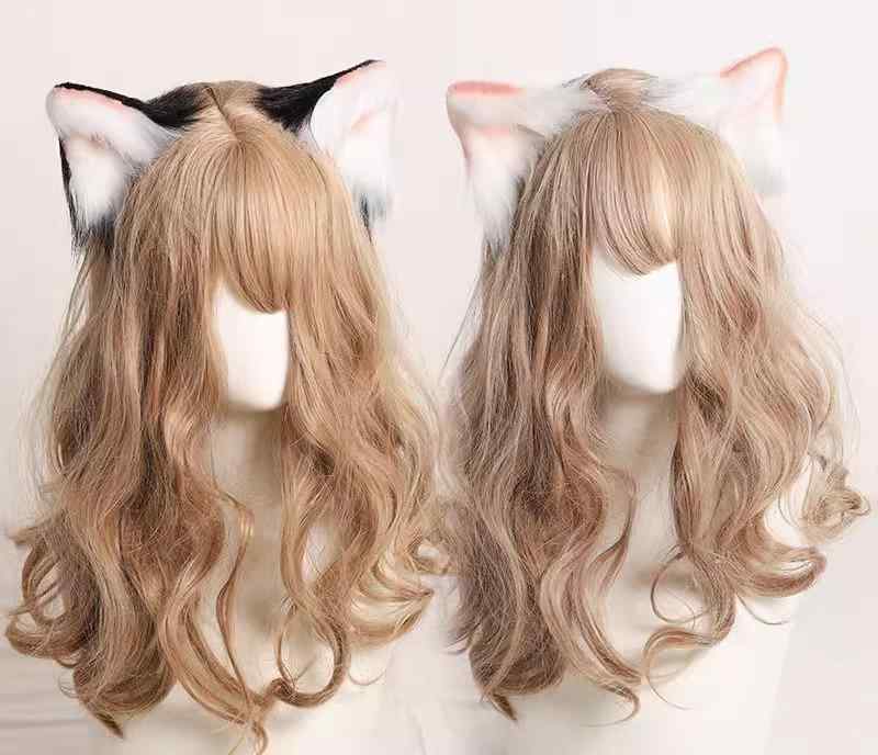 猫耳カチューシャ 獣頭飾り ヘアピン アクセサリー ロリータ ぬいぐるみ エッジ クリップ 女の子 かわいい