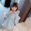 キッズ 女の子 子供 ドレス 韓国 春 プリンセス デニムスカート 女の赤ちゃん インターネット おしゃれ 綺麗 ブルー