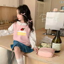 デニム ベスト キッズ 女の子 子供服 ノースリーブ ジャケット Gジャン ウール かわいい プルオーバー トップ セーター ピンク ホワイト