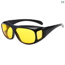 サングラス 黄色 メンズ 保護メガネ サイクリング ナイトビジョンゴーグル 多機能 セット 運転用 風 砂 防止 ユニセックス ブラックフレーム