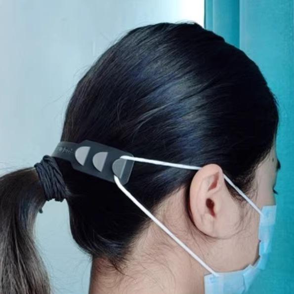 耳圧軽減 マスク ロープフック 延長 バックル 保護 痕跡なし イヤー クリップ プラスチック ひっかかり 防止 ブラック 透明
