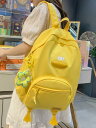 子供用 バックパック ミッドポイント 大容量 スクール バッグ 小学生 誕生日 かわいい アヒル 黄色 グリーン ホワイト