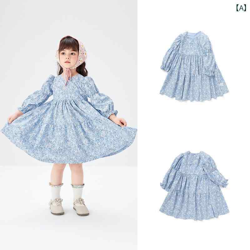 子供用 スカート キッズ 女の子 ガール プリティ かわいい おしゃれ 秋 ファッション 服 小 花柄 ドレス ベビー