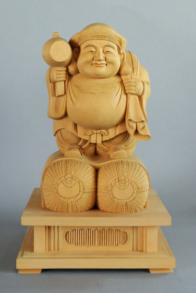 ITEM INFORMATION 商品名 大黒天像 仕上 桧材　木地仕上げ 寸法 総高　6寸（18cm） 備考 ご希望の寸法で制作致します、見積りは無料です。お気軽にお問合せ下さい。