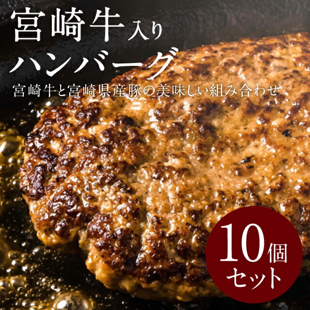 宮崎牛入りハンバーグセット 160g×10個 宮崎牛 国産 グルメ お取り寄せ ギフト 冷凍便【送料無料】