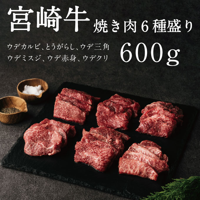 宮崎県を代表するブランド牛「宮崎牛」。6種類の部位の焼肉セットです...