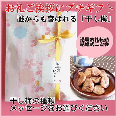 プチギフト「干し梅小袋入」お好きなメッセージをお選びください。【ミニギフト】【プチギフト】【退職お礼ご挨拶】【プチギフト 子供】