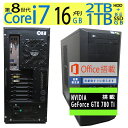 【ゲーミングPC】良品◆自作PC GALLERIA BTO / NVIDIA GeForce GTX 780Ti搭載！！ ◆高性能 Core i7-8700 / 高速起動 SSD 1TB(新品SSD) 2TB(HDD) / メモリ 16GB ◆Windows 11 Pro / microsoft Office 2021付