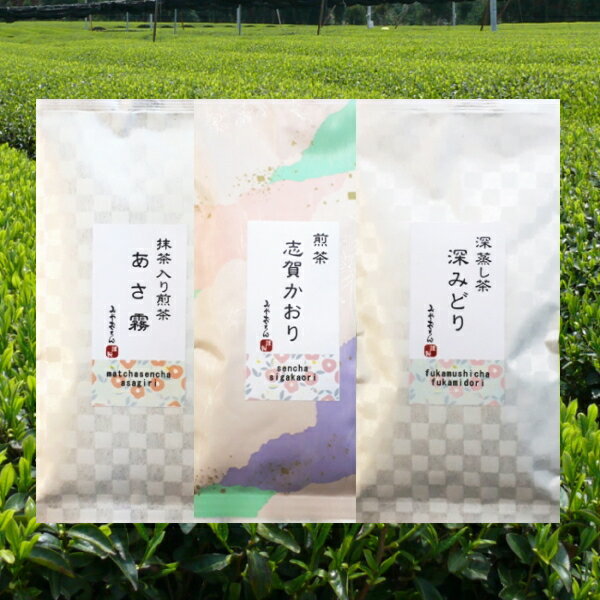 福袋 お茶 味くらべ3種セット＝翠＝100g×3本セット メール便送料無料 日本茶 緑茶 煎茶 深蒸し茶 抹茶入り煎茶 ギフト 訳あり お試し「滋賀県WEB物産展」