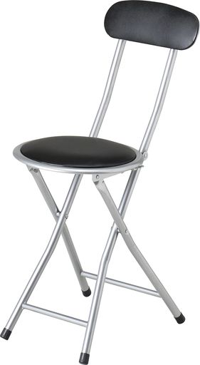 パール金属椅子イスチェアパイプイス背付き折りたたみブラックN-7872