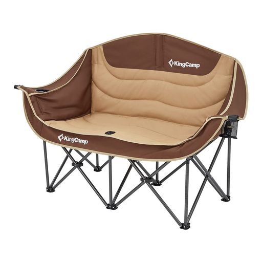 KingCampアウトドアチェア二人掛けキャンプ椅子2人掛け折りたたみ式耐荷重300kgソファチェアカップルチェア二人用収納袋付き釣り運動会ガーデンコンパクト室内