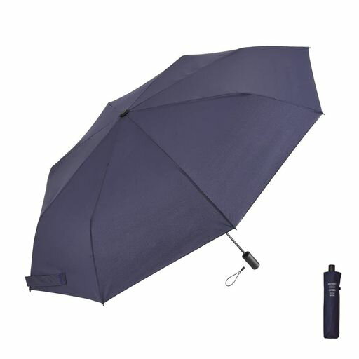 Waterfront折りたたみ傘雨傘LESSISMOREスピンキャノピーダークネイビー60cm衝撃を受け流すスピナー構造一振りで快適超撥水ユニセックスU360-0771DN1-B3