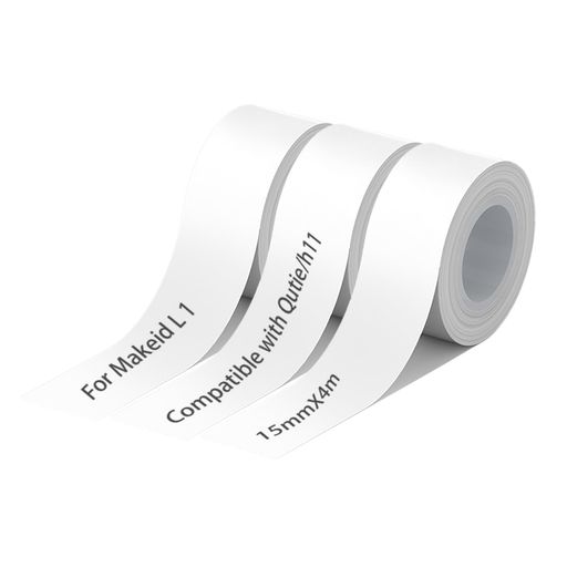 ラベル互換L1ラベルライター適用にPRTHPRT幅15mm長4m感熱ロール紙値札名前シール書類整理重量番号調味..