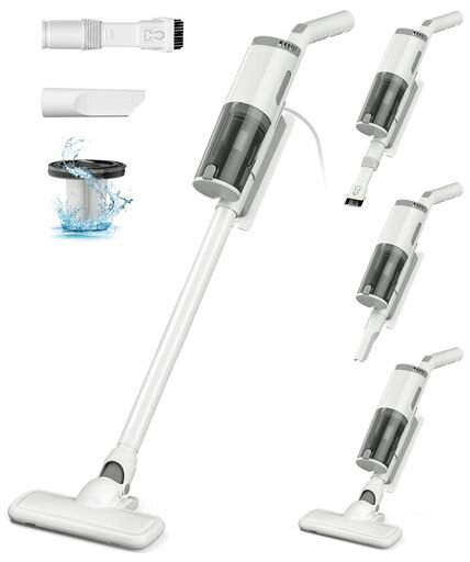 掃除機コード式【2024革新モデル&30kpa強力吸引&超軽量&3点ノズル付き】コード式掃除機6M電源コードサイクロン軽量2WAYスティック家庭180°/90°回転遠心分離HEPA多重濾過コンパクトハンディ