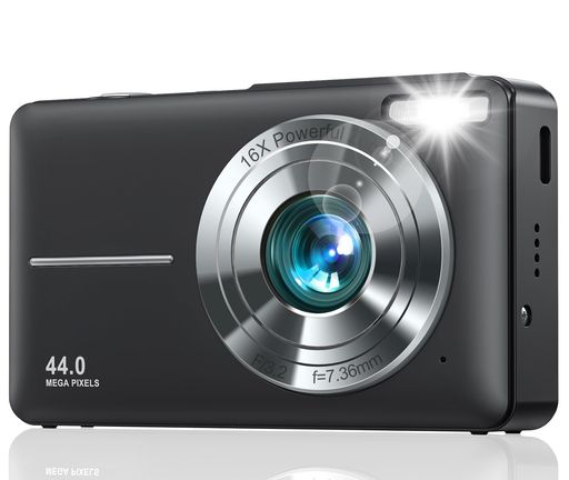 Lecranデジタルカメラデジカメ4400万画素1080P動画撮影オートフォーカスAF機能HDカメラ手ブレ補正軽量携帯便利2.4インチIPS画面USBC充電黒