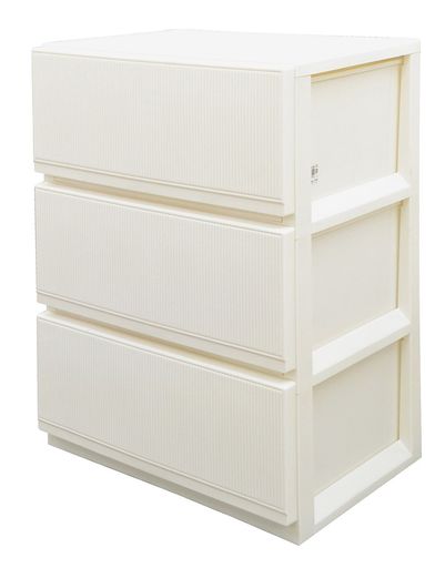 天馬チェストスタイルケースリビング用6503深型ホワイト幅65X奥行45X高さ85cm