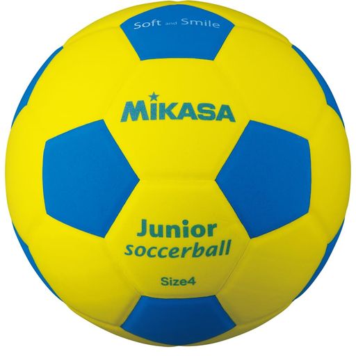 ミカサ(MIKASA)ジュニアサッカーボール4号スマイルサッカー(小学生用)約180gイエロー/ブルー貼りボール..