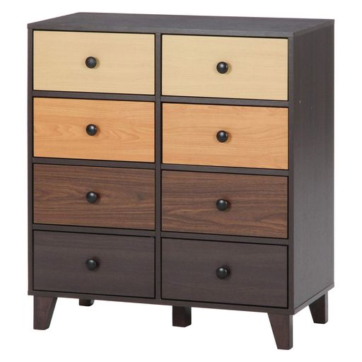 不二貿易グラデーションチェスト幅80cm脚付き木目調96302