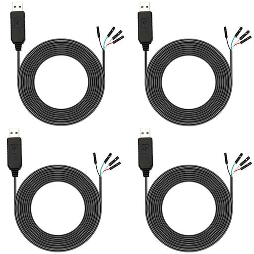 Youmile 4個 PL2303 USB-TTLシリアルコンバータ3.3Vデバッグケーブル PL2303HX RS232 TTLシリアルアダプタコンバータ4ピンメスソケット for Arduino用