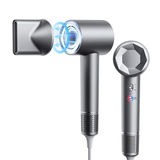 VTTドライヤー大風量高速ヘアドライヤーNTC温度制御システム過熱保護恒温ヘアケア髪質改善4段階温度調節&2段階風量マグネット式ノズル付き小型コンパクト静音軽量旅行/サロン/家庭用/プ…