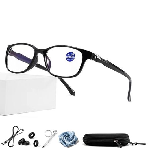 [JINSCOOP] 老眼鏡 おしゃれ 軽量形状記憶 フレーム ウェリントンフレーム老眼鏡 老眼用メガネ レディース メンズ ブルーライトカット リーディンググラス スポーツメガネ (カーボンブラッ…