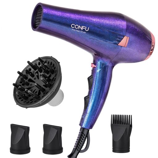 CONFUドライヤー大風量サロヘアドライヤー長い髪速乾でき【PSE認証】1200Wハイパワーマイナスイオンヘアドライヤー温度&風量調節(風量2段階、熱量3段階)ードライヤー温冷切替家庭用/業務…