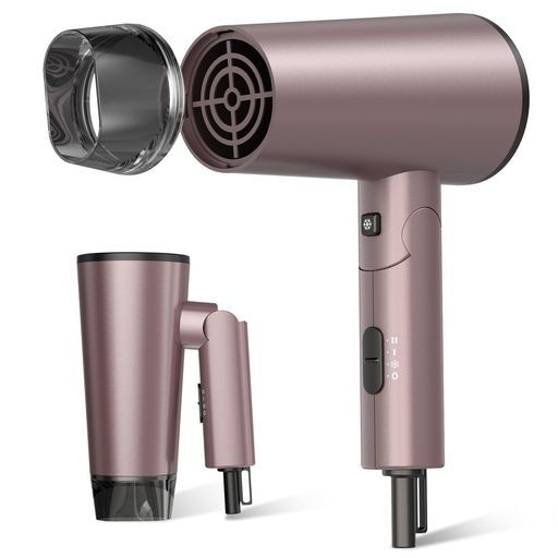 ヘアドライヤー速乾折りたたみ式大風量軽量1200W3段階調整マイナスイオン静音設計家庭用旅行用男女兼用ノズル付き