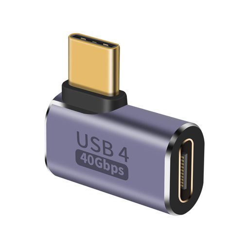 USBTypeC変換アダプタUSBCアダプタ40Gbpsは完全にType-C物理インターフェースを採用し、レートは40Gbpsまで可能、100W急速充電をサポートし、帯域幅の共有をサポートしています。データ、ビデオ、電源は同時に実行することができます。 L字USBTypeCusb-c延長アダプタのインターフェース転送速度は40Gbpsで、転送速度は2700Mb/sに達する。高速転送、10GBのファイルを5秒で転送、Lightningのような速さです。 USBC90度L型アダプタは8k@60HZオーディオとビデオ伝送をサポートし、超高解像度はリアルな視覚効果をもたらし、細部の損失はほぼゼロです。シーンの立体感や空間感を表現するのに非常に貢献し、観客に強い臨場感をもたらします。 直角USBCアダプタは、小型で携帯性に優れ、耐摩耗性と耐久性に優れ、ソケットを塞がず、操作も手を塞がない。また、Type-Cインターフェースの延長として使用でき、向きを確認せずに挿入することができます。