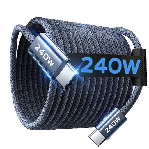 LISENUSBC&USBCケーブル急速充電【240W2M】タイプcケーブル急速充電(未来からの超高出力)CtoCPDType-c高速充電コードたった1本で、すべてのデバイスを高耐久48本ナイロン織りMacBook(2.0)
