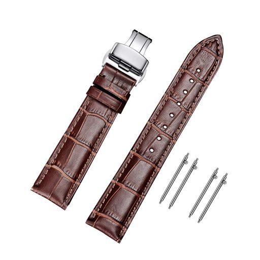 [Moran] 本革時計バンドクイックリリースポリッシュ展開Dバックル、男性女性用,18mm-24mmカーフレザー交換用時計ストラップ、防水、防汗