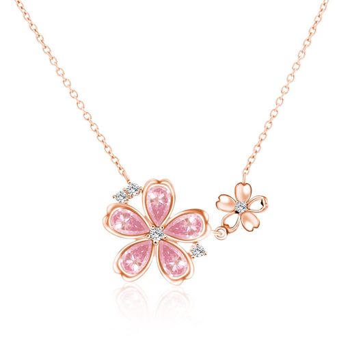 [Naniwaai] ネックレス レディース 上質ジルコニア 「桜の姫」 ネックレス ペンダント 金属アレルギー対応 シルバー925 人気 女性 アクセサリー プレゼント ジュエリー 母の日 お誕生日 ピン…