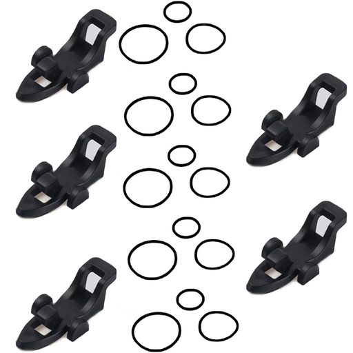 Parts, Accessories - HUIKKJP新型ルアーフックホルダー(キーパー)5個セット-各3つ異なるラバーリング付き釣り道具アクセサリ(ブラック)