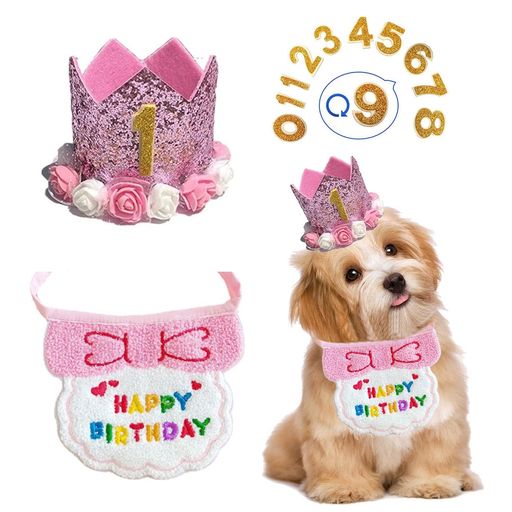 インドア 【犬誕生日グッズ】『happy birthday』バンダナ、花付き帽子やキラキラしている数字を組み合わせるペット誕生日グッズです。ブルーとピンクの2色があり、ペットの性別やお好みによって選べます。 【高品質素材】帽子とバンダナは柔らかいポリエステルと綿生地で作られており、柔らかくて肌にやさしく、着心地もいい。耐久性があり、水で洗って、繰り返し利用することができます。 【サイズ】帽子に弾性ロープがあるので、サイズが調整するこてができます。バンダナのロープも長さが調節できます。猫や犬にフィットしやすい。詳しいサイズは写真を参考してください。 【幅広い用途】ワンちゃん、猫ちゃんの誕生日パーティーに最適です。ペットの誕生日を華やかにお祝いすることができます。普段使い、お出かけ、お散歩、写真撮影、クリスマス、コスプレなど場合におすすめ。 【パッケージ】帽子1個、バンダナ1個、0,1,1,2,3,4,5,6,7,8の数字も付いています。ペットの誕生日写真を撮って、素敵な思い出を作りましょう。