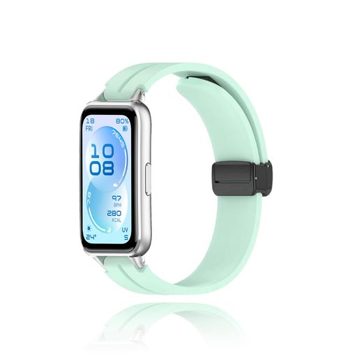 【For HUAWEI Band 11 / HUAWEI Band 11 Pro 専用】しっかり装着!交換用バンド。ご購入前にお使いのデバイスモデルをご確認ください。 【マグネット式】高密度強力磁気コアにより、しっかりと吸着。ランニングやトレーニングなどの動きにも追随し、ズレを抑制します。手首に柔らかくフィットする適応磁力で、軽量かつ締めつけ感の少ない着け心地を実現。通勤・フィットネス・アウトドアなど、幅広いシーンで快適にお使いいただけます。 【しなやかなシリコンバンドで快適な装着感】 柔らかさにこだわったシリコン素材を採用。手首の曲線にしっかりフィットしながら、軽やかで締めつけ感のない着け心地を実現します。オフィスワークや睡眠中も、快適にお使いいただけます。 【高い通気性 - 防水】オフィスや通勤時のじんわり汗も、しっかり吸湿拡散。一日中サラサラした清涼感をキープします。激しい運動で発生する熱と湿気を素早く排出することができます。蒸れずにパフォーマンスを最後まで発揮できます。就寝時にもなめらかな肌触りで、締めつけず、ストレスフリー。