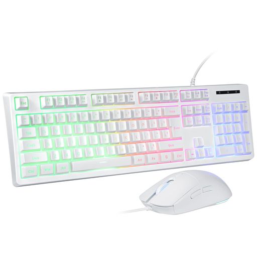 HUO JI ゲーミングキーボード&マウスセット 有線 テンキー付き 静音メンブレン式 ...