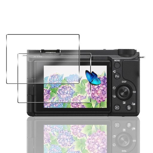 ✔【対応機種 】対応 SONY(ソニー) VLOGCAM ZV-E10 II / ZV-E10M2 ガラスフィルム,専用液晶画面保護ガラスフィルム。フィルムのシリコン自己吸着層により、スチールフィルムをカメラのスクリーンに合わせて軽く置くだけで、気泡が入らないように簡単に取り付けられます。 ✔【高透過率】 高品質の日本製旭硝子素材を採用することで透過性がに達しています。市販のガラスフィルムより透明度が高くて、液晶画面の本来の美しさを損なわないません。高精細度でいつでも写真やビデオを楽しむことができます。 ✔【高品質の材料】:業界高レベルの9H硬度を有し、4.5時間以上の高温クエンチ処理を受け、スクリーンプロテクターは、通常のガラスよりも5倍高い125MPaの圧縮強度を持っています。 シリコンコーティングを内蔵して衝撃を緩和します、画面へのダメージを小限に抑えます。特殊な設計により、万が一ガラスが破損した場合、スクリーンをきちんと保護しながら怪我を防ぎます。
