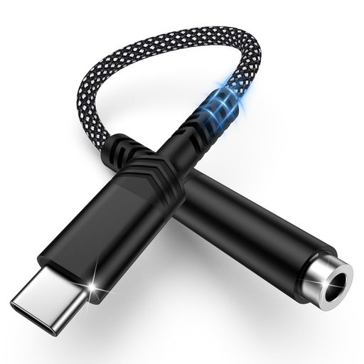 USB-C to 3.5 mm イヤホンジャック 変換 タイプc 4極 オーディオ変換アダプター ハイレゾ対応 ヘッドセットマイク DAC搭載 音量調節/通話/音楽対応 ナイロン編み 高耐久性 iPhone17/16/15/iPad
