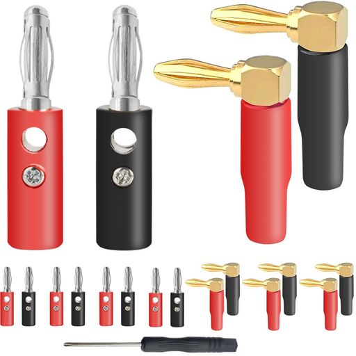 DAOKAI 4mmバナナプラグ、ニッケル メッキ スピーカー バナナ プラグ アダプター ...