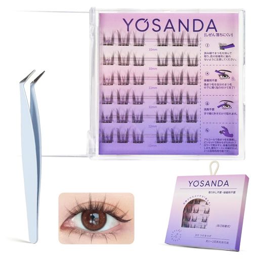 Yosanda 部分つけまつげ のり不要 1秒マツエク 繰り返し使えるつけまつげ ナチュラル つけまつ毛 3D つけまつげ 接着剤不要 つけまつげ 人気 部分つけまつげ 初心者 で簡単装着 立体感 可愛…
