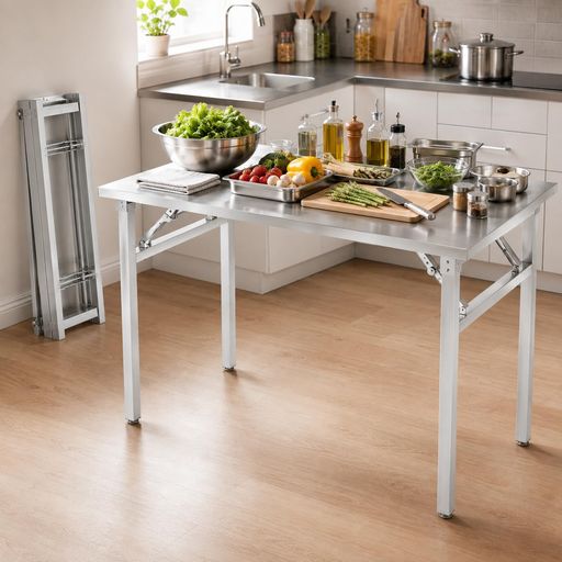ステンレス作業台 折りたたみ 100x50x72cm 耐荷重300kg 組立不要 調理台 厨房 業務用 家庭用