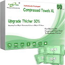 Fancyou圧縮タオル大判防災綿厚手50個クサイズ30cmx23cmコンパクトタオル災害コットンティッシュ使い捨てフェイスタオル旅行、出張、ホテル、車内、キャンプ、財布、学生に最適。(JP-CT-XL-IW…