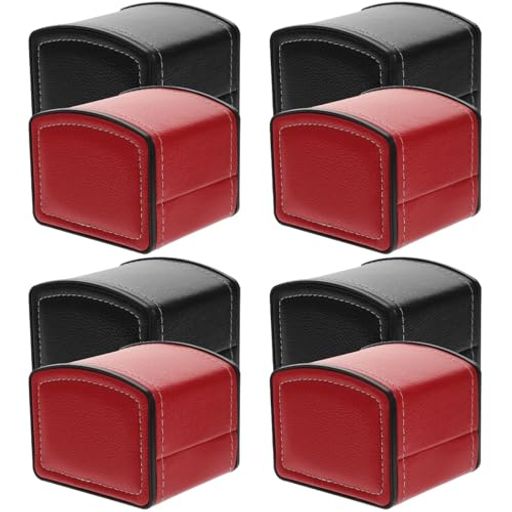 POPETPOP腕時計ケース8個セット(黒4+赤4)時計箱メンズ時計箱男Pu革機械式時計保管箱